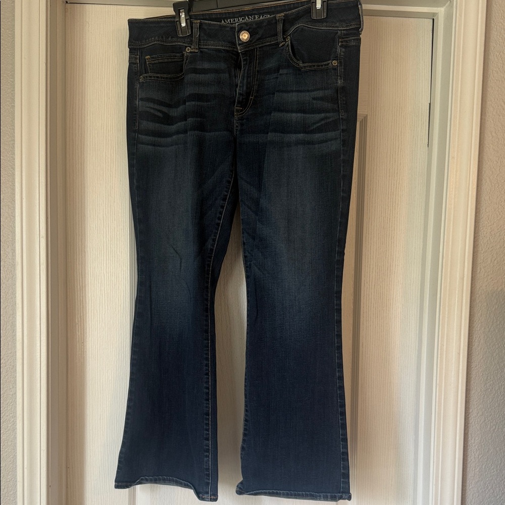 American Eagle Outfitters Women's Deep Indigo Flare Jeans